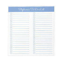 Simple Modern Periwinkle Blue Two Column Checklist Notitieblok