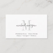 Simple Modern Personal Trainer Script Monogram Visitekaartje (Voorkant)