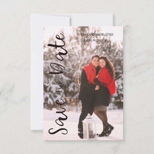 Simple Modern Personalized Photo Engagement Couple (Voorkant)
