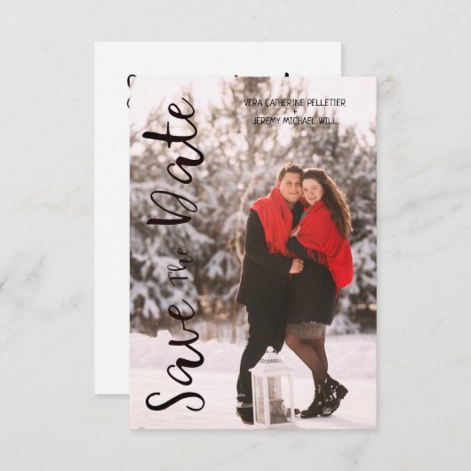 Simple Modern Personalized Photo Engagement Couple (Voorkant / Achterkant)