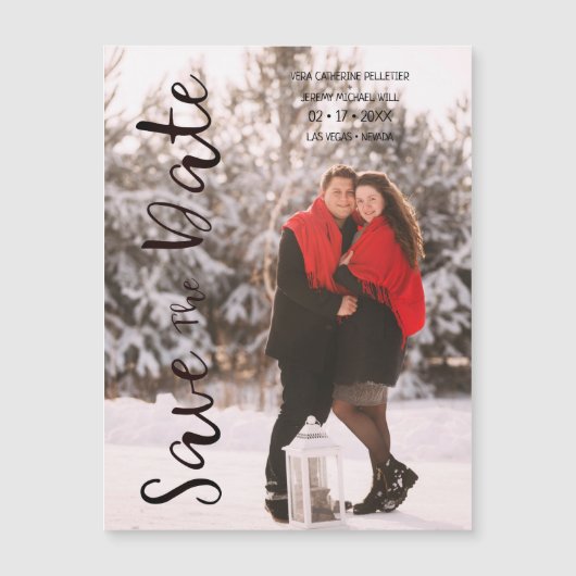 Simple Modern Personalized Photo Engagement Couple (Voorkant)