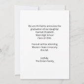 Simple Modern Photo Afstuderen Aankondiging (Achterkant)