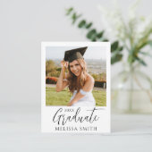 Simple Modern Photo Afstuderen Aankondigingskaart (Staand voorkant)