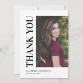 Simple Modern Photo Afstuderen Bedankkaart (Voorkant)