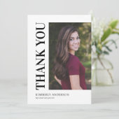 Simple Modern Photo Afstuderen Bedankkaart (Staand voorkant)