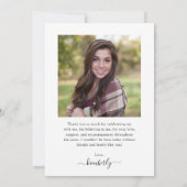 Simple Modern Photo Afstuderen Bedankkaart (Achterkant)