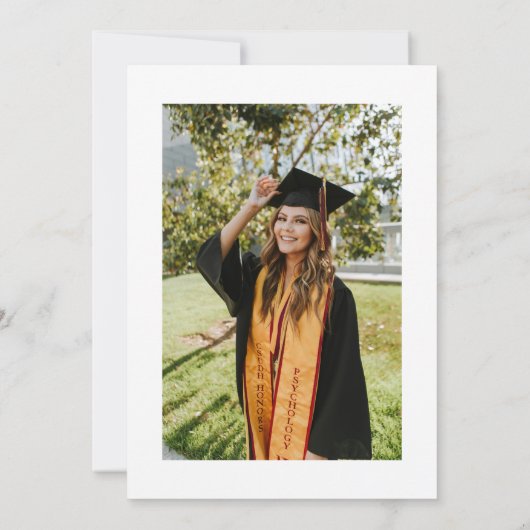 Simple Modern Photo Afstuderen Kaart (Achterkant)