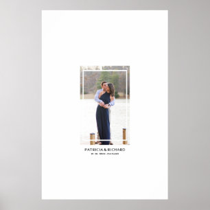 Simple Modern Photo Alternative Wedding Guest Book Poster