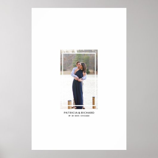 Simple Modern Photo Alternative Wedding Guest Book Poster (Voorkant)
