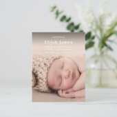 Simple Modern Photo Baby Announcement Briefkaart (Staand voorkant)
