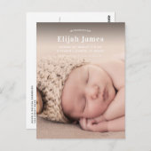 Simple Modern Photo Baby Announcement Briefkaart (Voorkant / Achterkant)