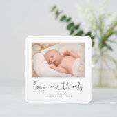 Simple Modern Photo Baby shower Bedankkaart (Staand voorkant)