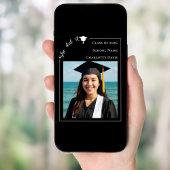 Simple modern photo black Graduation Party welcome Poster