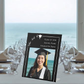 Simple modern photo black Graduation Party welcome Reclamebord Met Voetstuk