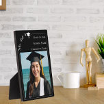 Simple modern photo black white Graduate Fotoplaat<br><div class="desc">Celebrate your graduate with a timeless keepsake they will treasure for years to come. This elegant photo plaque features a clean modern layout, customizable graduation details, and space for a favorite senior portrait. Perfect as a display piece at the graduation party — and even more meaningful afterward as a long-lasting...</div>