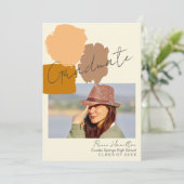 Simple Modern Photo Boho Terracotta Afstuderen Aankondiging (Staand voorkant)