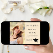 Simple modern photo champagne Graduation Save The Date
