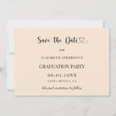 Simple modern photo champagne Graduation Save The Date (Achterkant)
