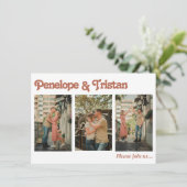 Simple Modern Photo Collage Wedding Kaart (Staand voorkant)