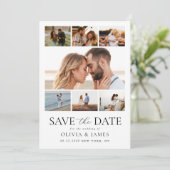Simple Modern Photo Collage Wedding Save The Date (Staand voorkant)