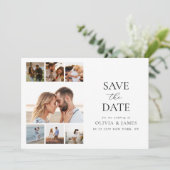 Simple Modern Photo Collage Wedding Save The Date (Staand voorkant)