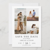 Simple Modern Photo Collage Wedding Save the Date (Voorkant)