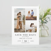 Simple Modern Photo Collage Wedding Save the Date (Staand voorkant)