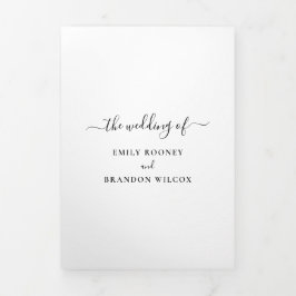 Simple Modern Photo Elegant Wedding Drieluik Uitnodiging