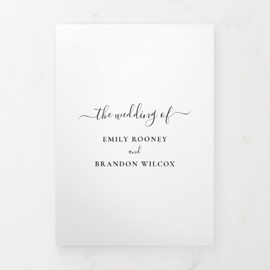 Simple Modern Photo Elegant Wedding Drieluik Uitnodiging (Cover)