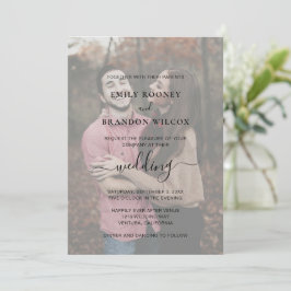 Simple Modern Photo Elegant Wedding Kaart