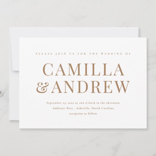 Simple Modern Photo Elegant Wedding Kaart (Voorkant)