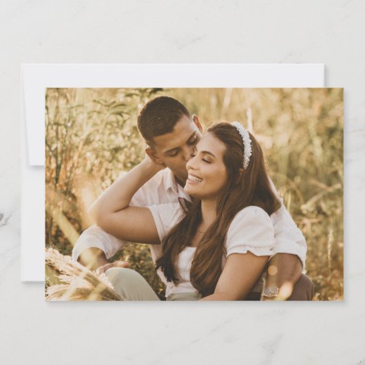 Simple Modern Photo Elegant Wedding Kaart (Achterkant)