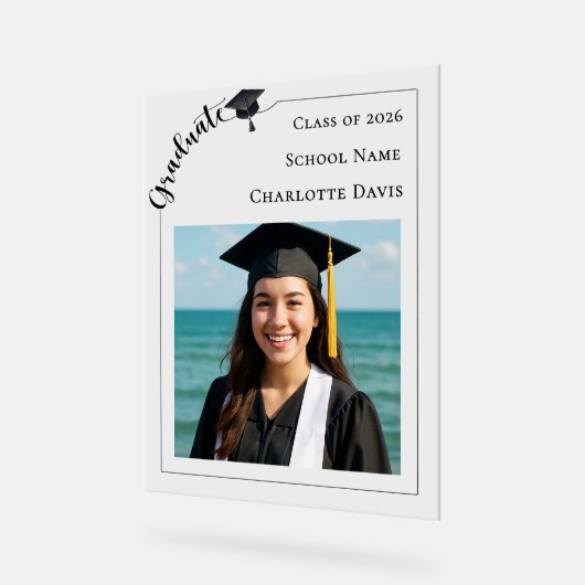 Simple modern photo Graduate Acryl Bord (Hoek)