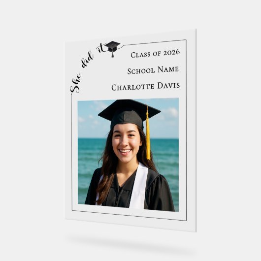 Simple modern photo Graduate Acryl Bord (Hoek)