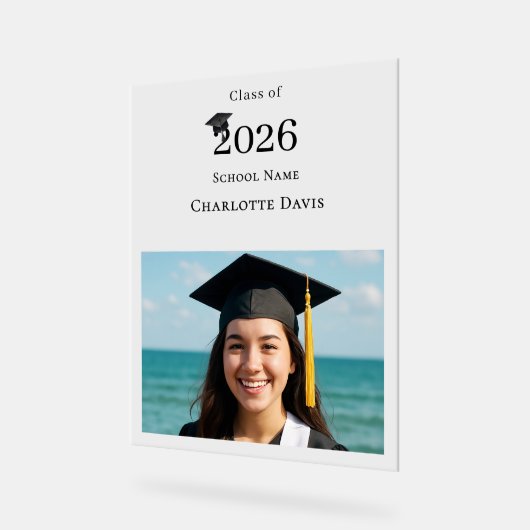 Simple modern photo Graduate Acryl Bord (Hoek)