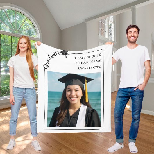 Simple modern photo Graduate Fleece Deken