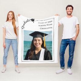Simple modern photo Graduate Fleece Deken