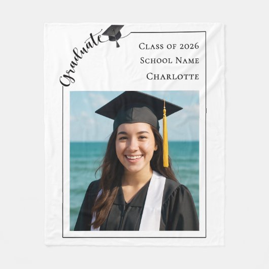 Simple modern photo Graduate Fleece Deken (Voorkant)