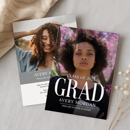 Simple Modern Photo Graduation  Kaart