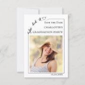 Simple modern photo Graduation party Save the Date (Voorkant)