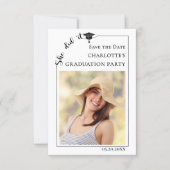 Simple modern photo Graduation party Save the Date (Voorkant)
