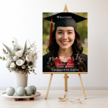 Simple modern photo Graduation Party welcome