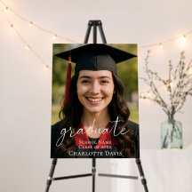 Simple modern photo Graduation Party welcome