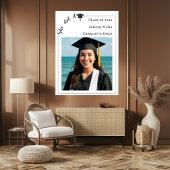 Simple modern photo Graduation Party welcome Poster