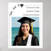 Simple modern photo Graduation Party welcome Poster (Voorkant)