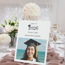 Simple modern photo Graduation party welcome Reclamebord Met Voetstuk