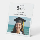 Simple modern photo Graduation party welcome Reclamebord Met Voetstuk (Voorkant)