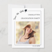 Simple modern photo Graduation Save the Date card (Voorkant)