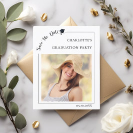 Simple modern photo Graduation Save the Date card