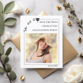 Simple modern photo Graduation Save the Date card